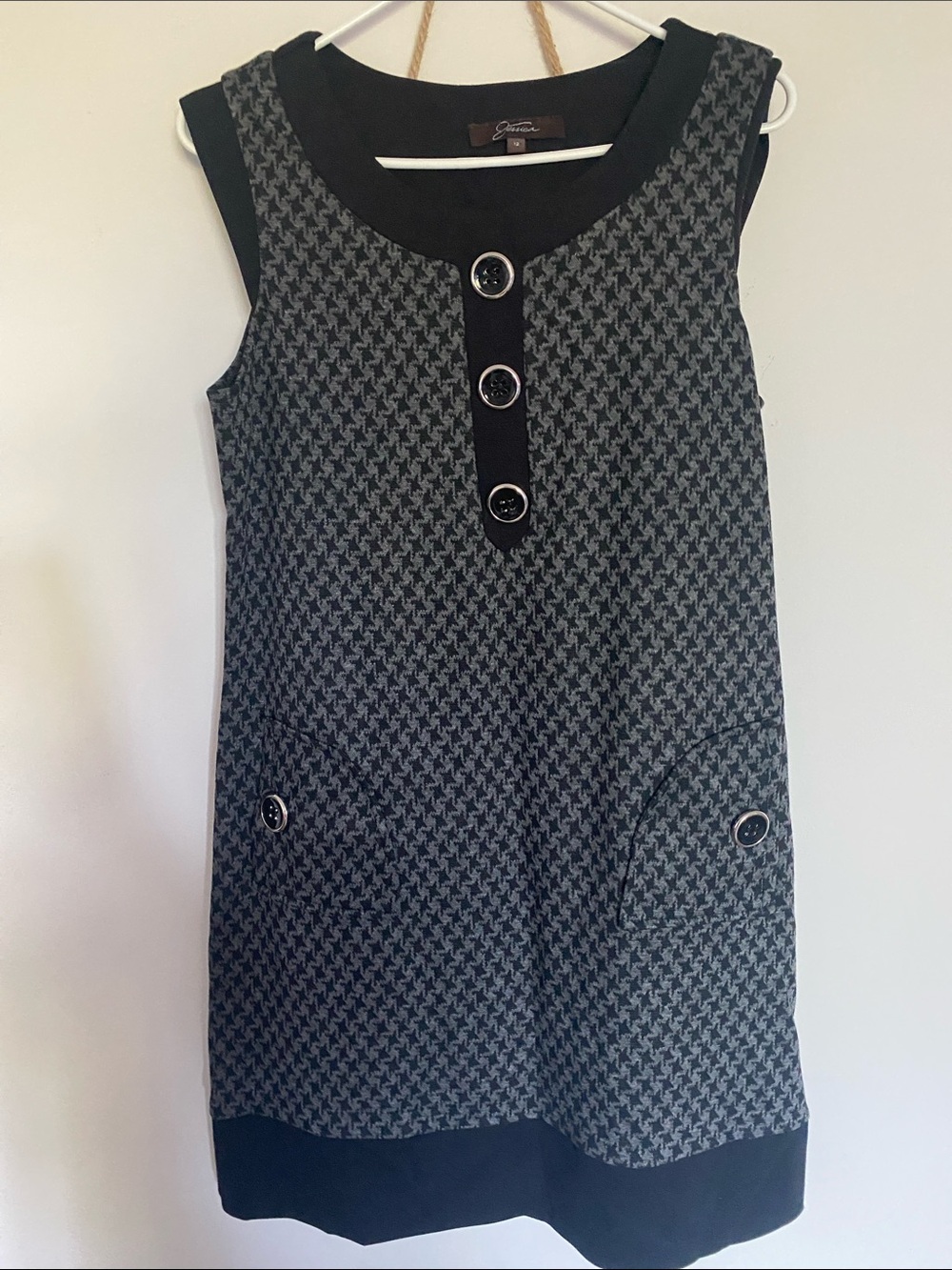 Jessica Black & Gray Houndstooth Dress Ladies Clothes